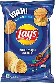 Lay's Potato Chips, India's Masala Magic Flavour, Crunchy Chips & Snacks , 82G/100G /115 Gram (Weight May Vary)