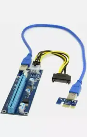 JSER PCI-E 1x to 16x Mining Machine Enhanced Extender Riser Adapter with USB 3.0