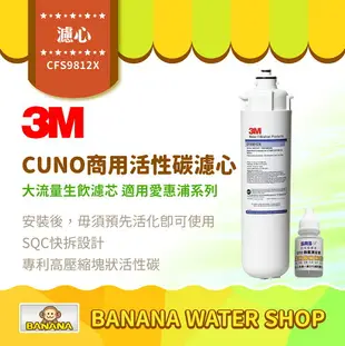 【3M】CFS9812X CUNO商用淨水器活性碳濾心 大流量 適用愛惠浦系列【贈餘氯測試液】