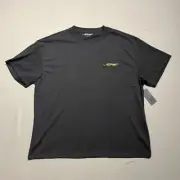 Ed Hardy Shirt Mens XL Extra Large Black Gold Chest Logo Spell Out Plain Cotton
