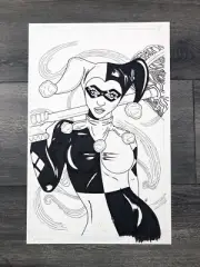 Original Art 11x17 Pencil & Inks for Harley Quinn
