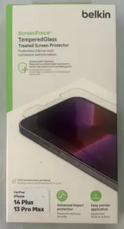 Belkin screenForce Screen Protector Apple iPhone 13 Pro Max 14 Plus Tempered NIB