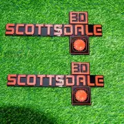 2pc Scottsdale 30 For 81-88 GM Truck Body Fender Front Emblem 14051848 Red