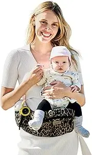 GROWNSY Baby Hip Carrier with Seat, Supportive Hip Side Seat Carrier for Baby Child Toddler(8-50lbs), Large Capacity Pockets, Adjustable Waistband, Leopard