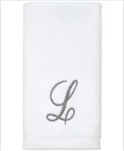 Avanti Script Monogram "L" Cotton Fingertip Towel Lotion Pump 3-Pc. Gift Box Set