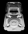 Single Cavity Clear Hinged Cupcake Holder Muffin Ramekin Clamshell Container