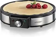 6630 Crepe Maker for Sweet or Savoury Crepes with Diameter 30 cm, 1200 W, Non-Stick Coating, Includes Wooden Dough Spreader and Spatula, Black