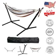 Spacious Double Hammock with Portable Stand - Steel Structure, 450 lb Capacity