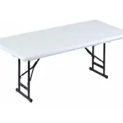 Correll 17-27"H Adjustable Heavy Duty Blow-Molded Folding Table in Gray Granite