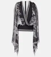 [Elie Saab] Elie Saab Printed silk chiffon blouse AU 10 multicoloured