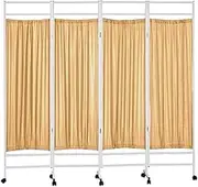 Hospital Privacy Screens,4 Panels Tall Office Dividers Partition Room Separator Stand, Freestanding Fabric Panels,Portable Room Partition,Beige