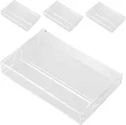 KONTONTY 4Pcs Transparent Plastic Cassette Tape Storage Boxes for Audio Tape Protection for Collectors Djs and DIY Projects Covers for Bulk