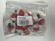 Pack of 3/4" Red and White Round Fishing Bobbers - classic fishing floats