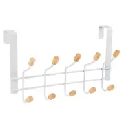 Heavy Duty White Over The Door Hanger Hanging Rack 5 Hooks Organizer