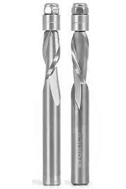Flush Trim Spiral Router Bit 2 Bit 1/4" X 5/8" Set - 1/4" Shank - Yonico 14222q
