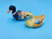 HEREND PORCELAIN HANDPAINTED PAIR OF DUCK BIRDS FIGURINES