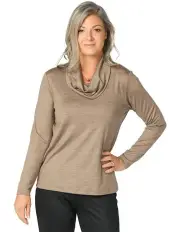[Fella Hamilton] Hedrena Cowl Neck Long Sleeve Top in Truffle