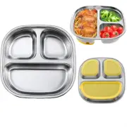 Stainless Steel Baby Plate Divided Suction Plate with 3 Compartment Portion Cont