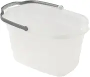 Plastic Rectangular Cleaning Bucket with Handle, Clear, 4 Gallon