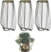3Pcs Mosquito Head Net Mesh, Bug Net for Head, Portable Head Netting for Insects