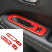 4x Car Red Door Armrest Window Lift Switch Cover Trim for Jeep Compass 2017-2020 (for: Jeep)