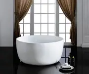 1350*1350*620mm Poseidon RBT Gloss White Round Acrylic With Overflow Freestanding Bathtub
