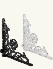 Victorian Trading Co Cast Iron Ornate Shelf Bracket Black Scroll 44F
