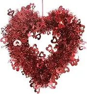 Heart Wreath for Door, Valentine Door Wreath, Artificial Heart Wreath, Red Door Wreath, Heart-Shaped for Front Door or Wall Decoration Romantic Red Heart Wreath for Valentine’s Day and Home Decor