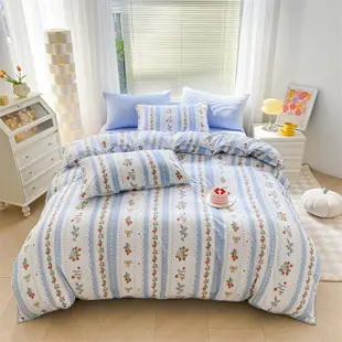 新款ins床包 水洗雙層紗 床包組 四件組 床包組 貝殼繡雙層紗四件組 雙人床包 床單 被套 床罩 枕套 彼得兔 床包