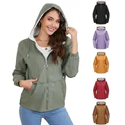 Women's Trench Coat Hoodie Jacket Comfortable Breathable Zipper Pocket Casual Plain Vacation Street Daily Wear Going out Zipper Regular Hoodie Regular Fit Long