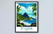 Saint Lucia Travel Print Wall Art Saint Lucia Wall Hanging Home Dcor Saint