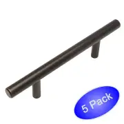 *5 Pack* Slim 3/8" Diameter Cosmas Oil Rubbed Bronze Euro Bar Pull 404-030ORB