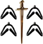 4 Pack Mini Adjustable Sword Wall Mount Hook Display Hanger Rack Strong Flexible