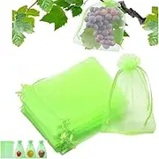 JRGTDS 50Pcs 20x30cm Fruit Protection Bags,Reusable Mesh Garden Netting Protection Bag,Fruit Netting Bags,Garden Netting Bags with Drawstring for Protecting Fruits and Vegetables(Green)