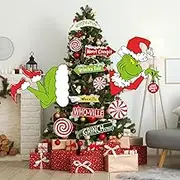 12PCS Funny Christmas Decorations - Christmas Thief Cutouts, Whoville Tree Topper for Holiday Xmas Home Party