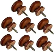 Angoily Self Tapping Knobs, 8PCS Solid Wood Handle Drawer Pulls Door Fence Doorknob Mini Proof Passage Round Cabinet Wardrobe Door Pull