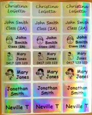 96+36 FREE Silver Laser Personalised Name Label - Med (30*15mm) Dishwasher Safe