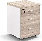Solid Wood Office Filing Cabinet with Lock 3 Drawers Mobile Storage Cabinet Home Office Study Room File Cabinet Gold