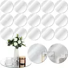 18 Pcs round Mirror Candle Plate Set round Mirrors Trays Circle Mirror Centerpie