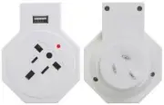 Inbound Angled USB Travel Power Adaptor Converts USA UK Europe Asia to Austra...