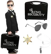 Falinpitos 4PCS Wedding Ring Bearer Security Set Wedding Gifts Outfit Stuff Security Badge Ring Bearer Box Flower Girl Groomsmen Proposal Gifts for Little Boys