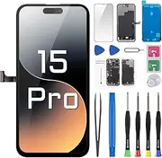 DGSCSMY Screen Replacement for iPhone 15 Pro 6.1" LCD Display Digitizer 3D Touch Waterproof Adhesive Sticker Full Assembly Repair Fix Tools Kit A3102 A2848 A3101 A3104