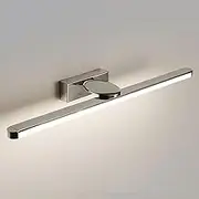 Chrome LED Vanity Light Fixtures Linear Bathroom Mirror Lamp, Long Strip Mirror Front Lamps, Minimalist Vanity Sconce Makeup Lights Over Mirror, 4000K Indoor Wall Wash Lights