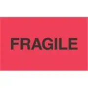 1000 - #DL2423 3x5" Fragile "Flourescent Red" Label