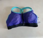 Victorias Secret Knockout Sports Bra Size 34B Purple Teal New Front Close Sport