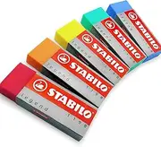 Stabilo Legend Plastic Erasers - Pack of 5 - One of Each Colour