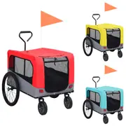 Dog Bike Trailer 2-in-1 Pet Stroller Puppy Pet Bike Trailer Pet Supply vidaXL