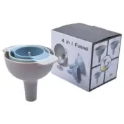 Durable 4 in Pouring Set Reusable Oil Funnel with Detachable Strainer Filter
