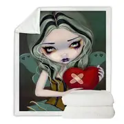 Melancholy Valentine Mending a Broken Heart Fairy Throw Blanket