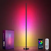 Smart RGBICW LED Corner Floor Lamp – App & Remote Control, Music Sync